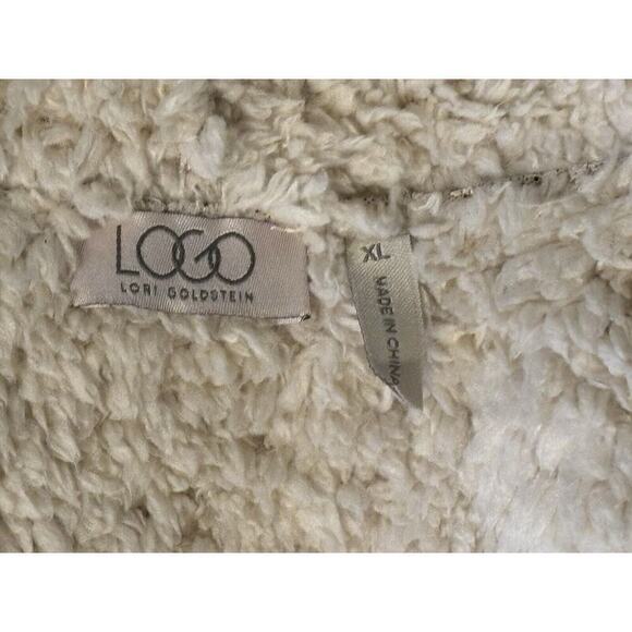 LOGO Lori Goldstein Sleeveless Open Vest Women Size XL Wool Blend Suede Sherpa - Picture 5 of 6